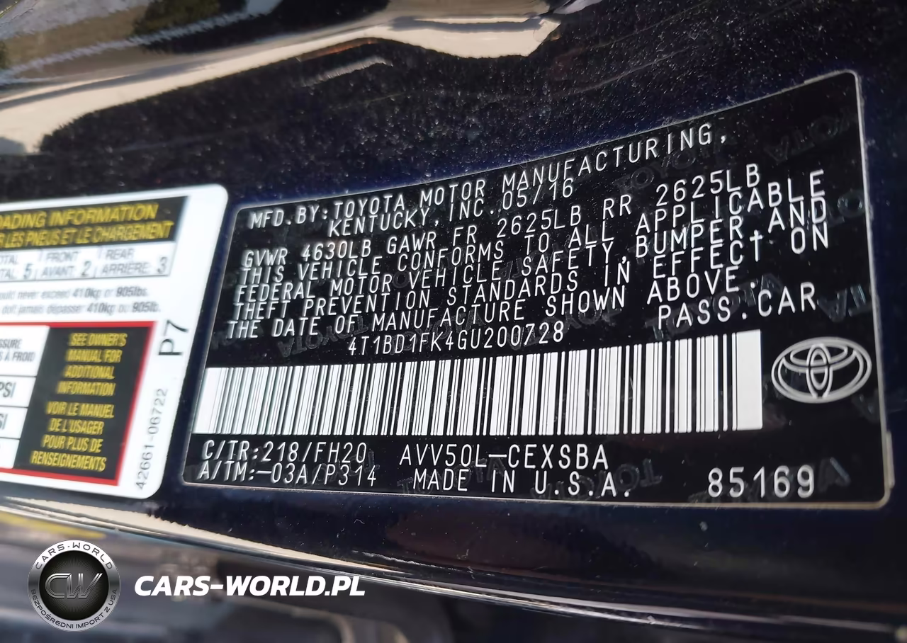 2016 Toyota Camry Hybrid Se VIN:4T1BD1FK4GU200728 - 9