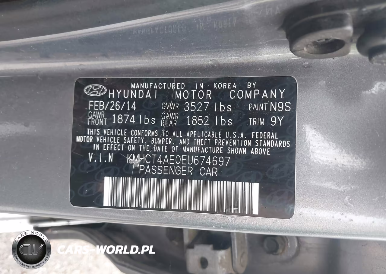 2014 Hyundai Accent Gls VIN:KMHCT4AE0EU674697 - 9