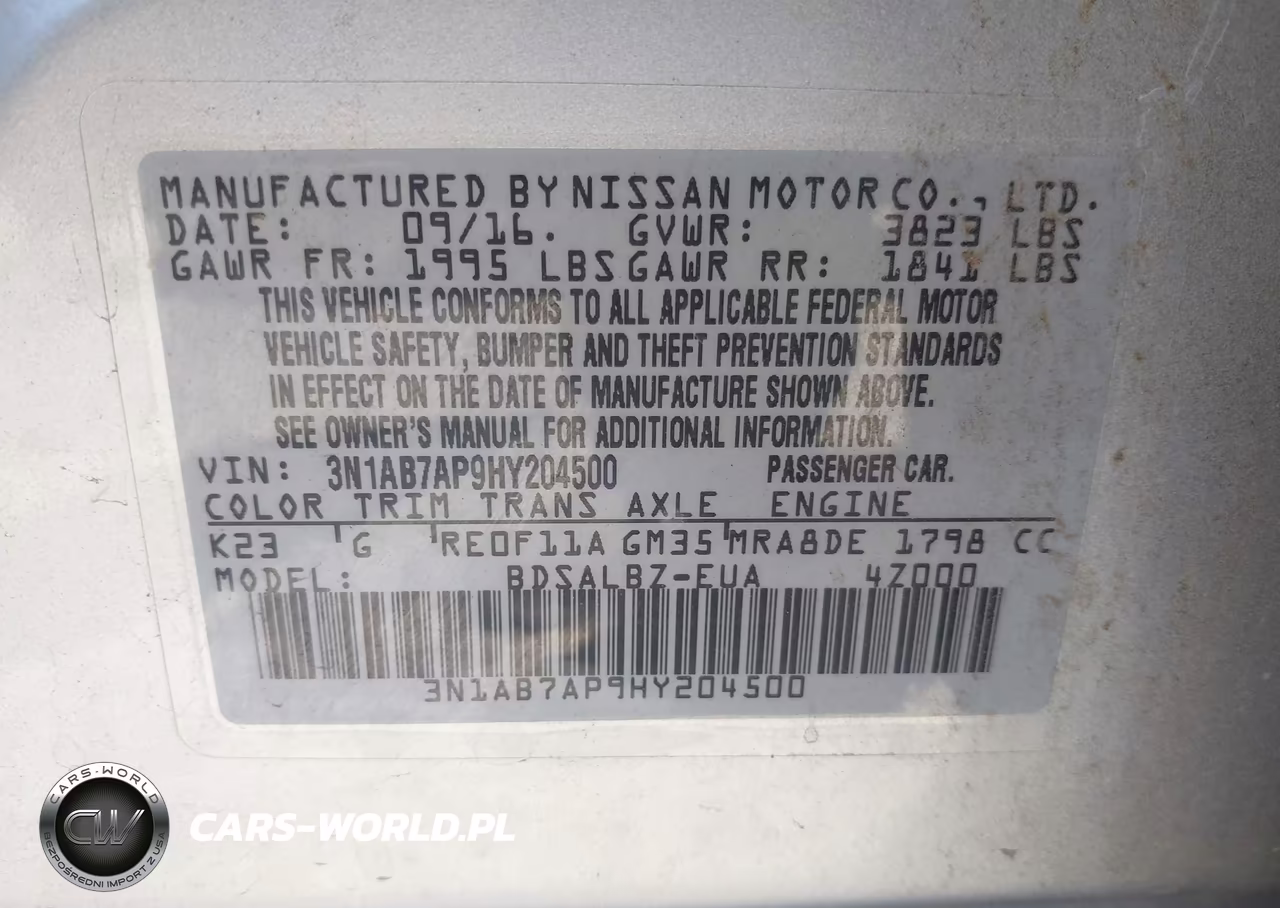 2017 Nissan Sentra S VIN:3N1AB7AP9HY204500 - 9