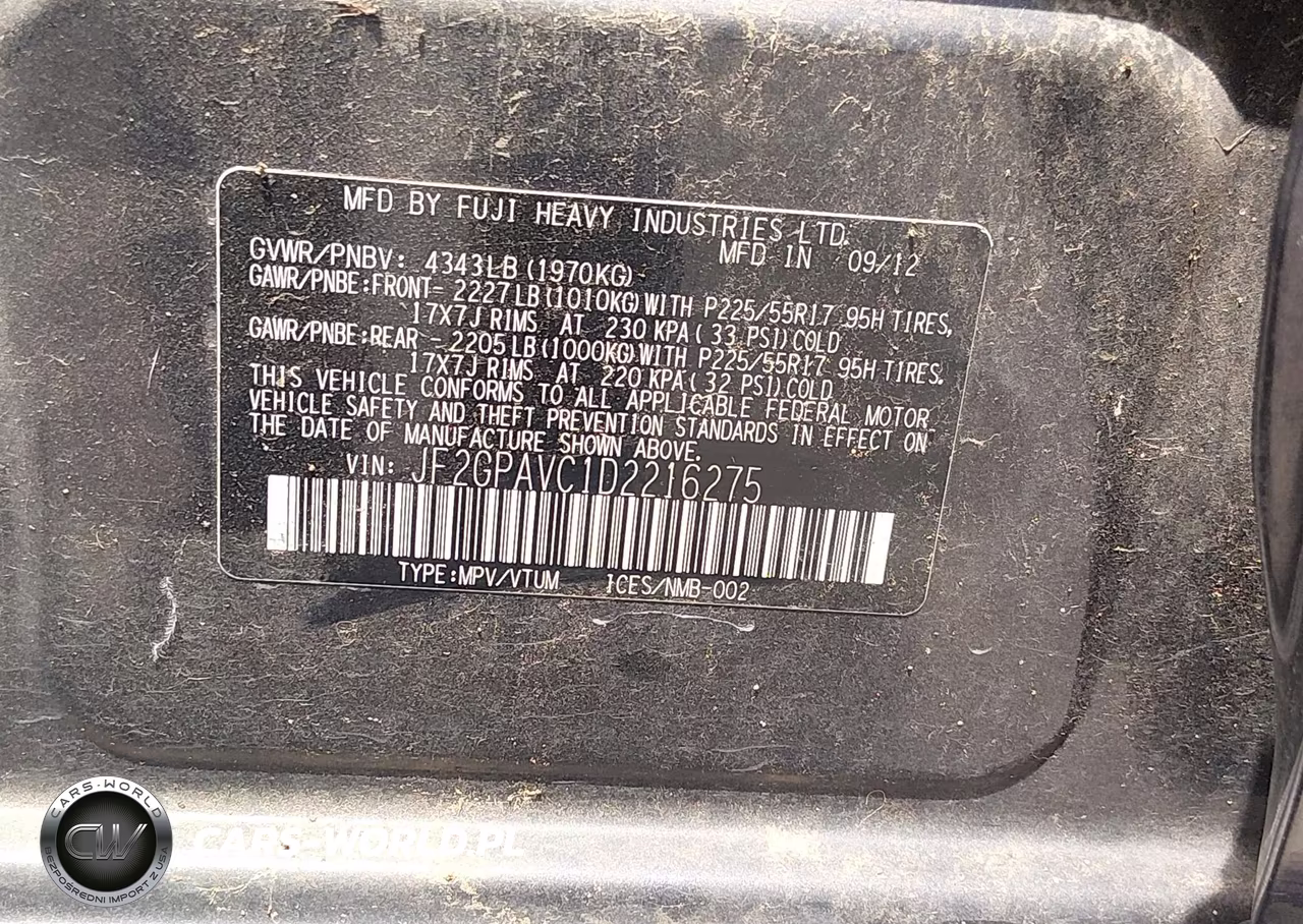 2013 Subaru Xv Crosstrek 2.0I Premium VIN:JF2GPAVC1D2216275 - 9