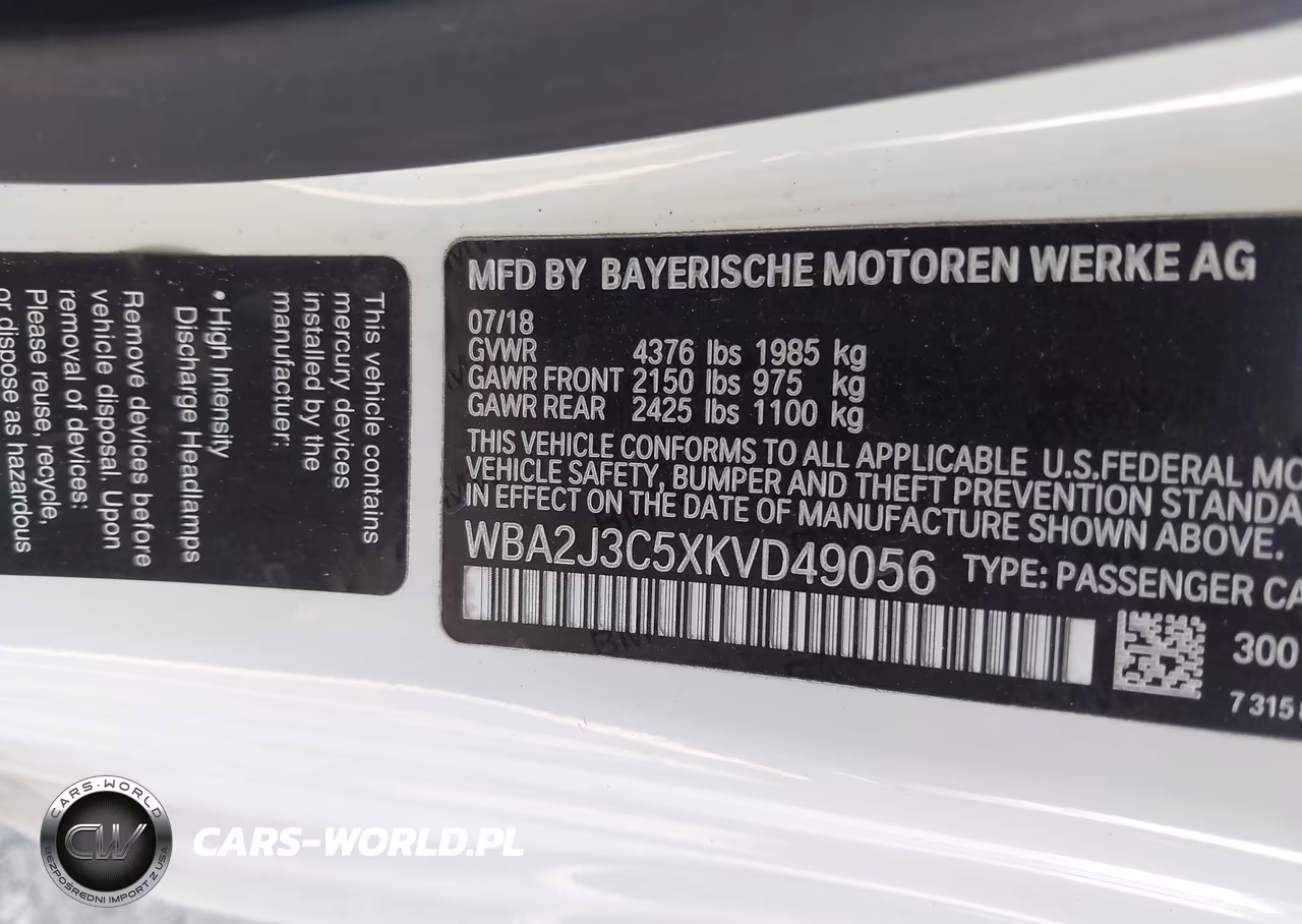 2019 BMW 230I xDrive VIN:WBA2J3C5XKVD49056 - 8