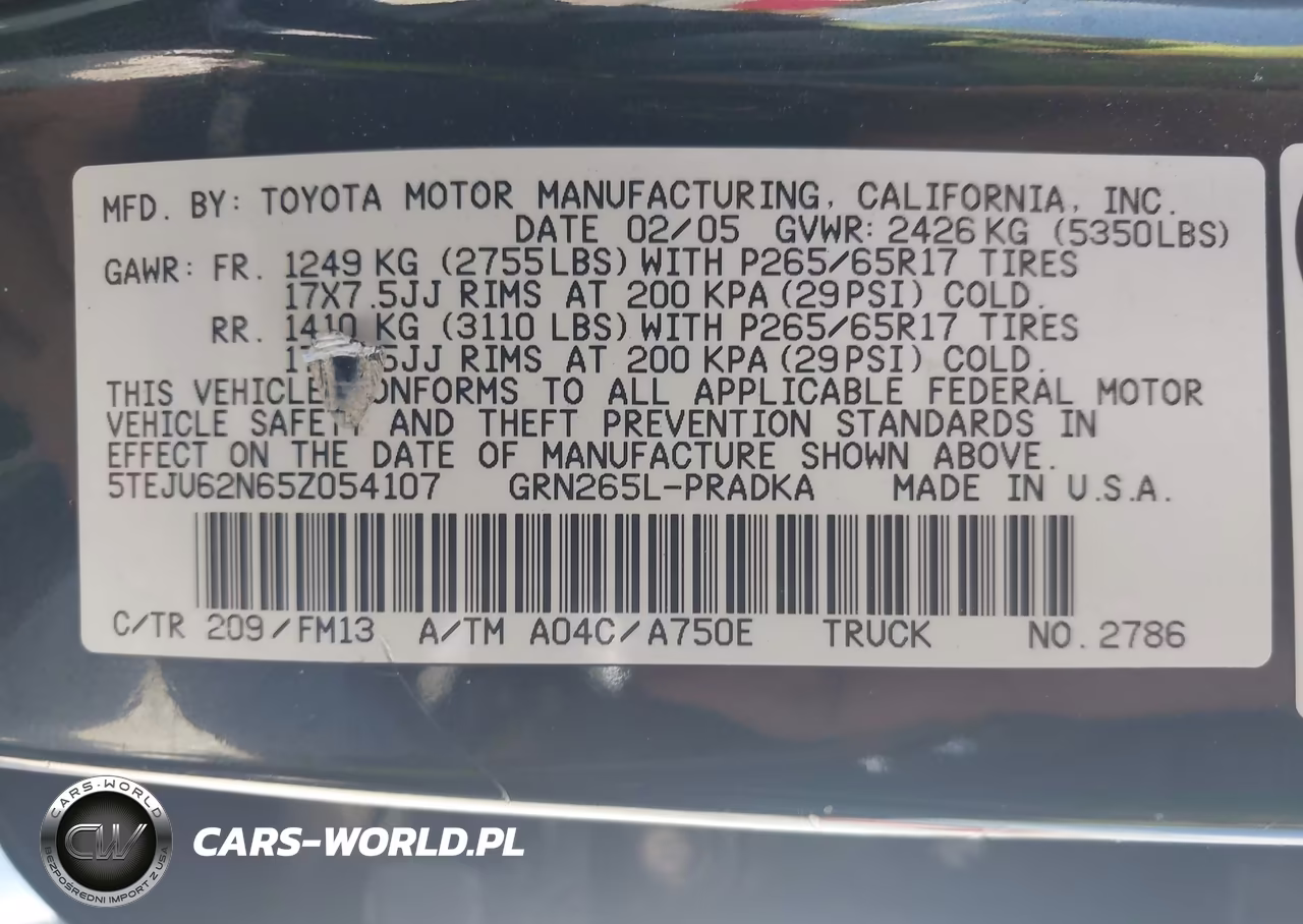 2005 Toyota Tacoma Prerunner V6 VIN:5TEJU62N65Z054107 - 9