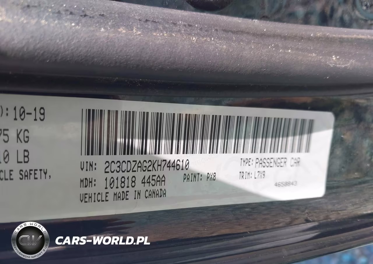 2019 Dodge Challenger Sxt VIN:2C3CDZAG2KH744610 - 9