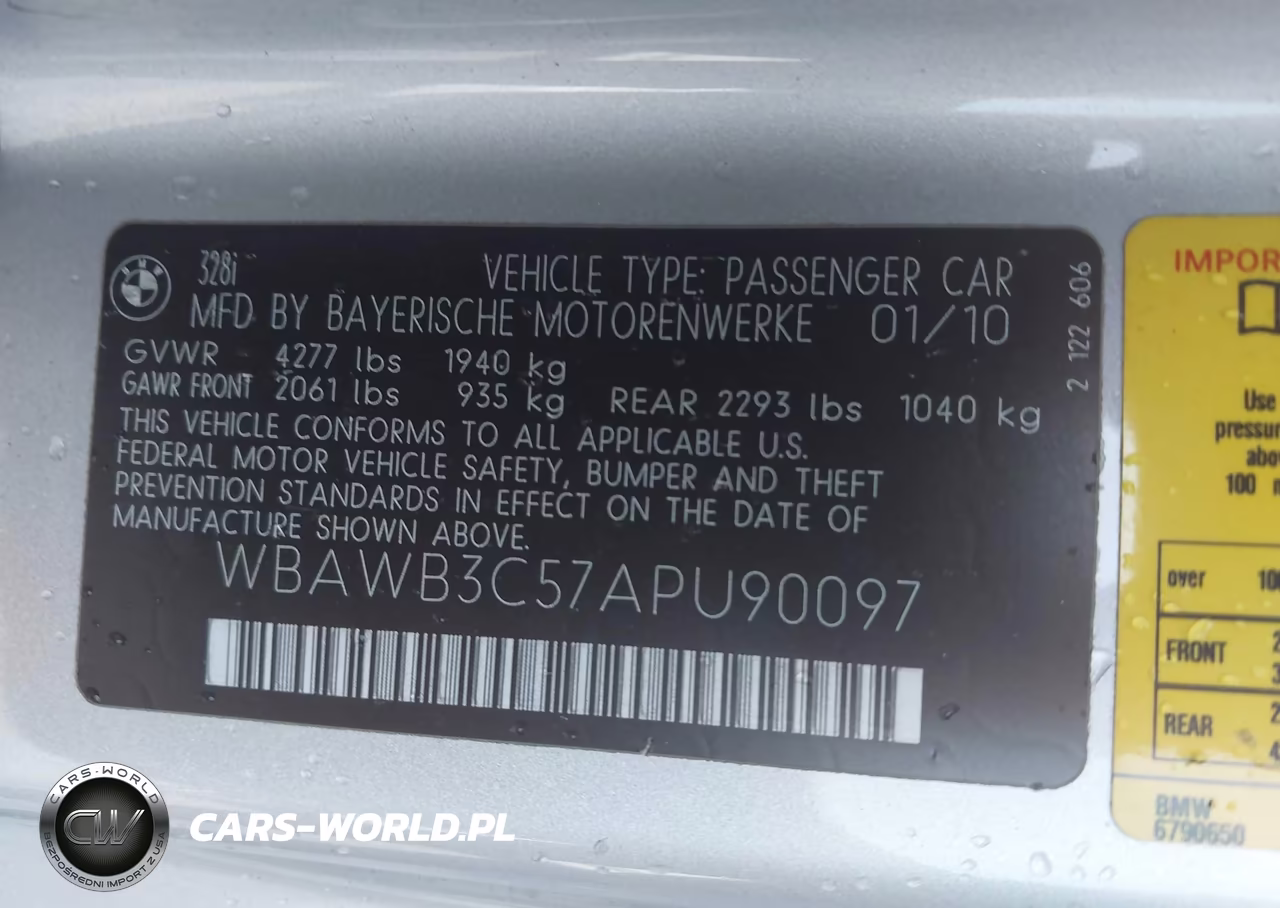 2010 BMW 328I VIN:WBAWB3C57APU90097 - 9
