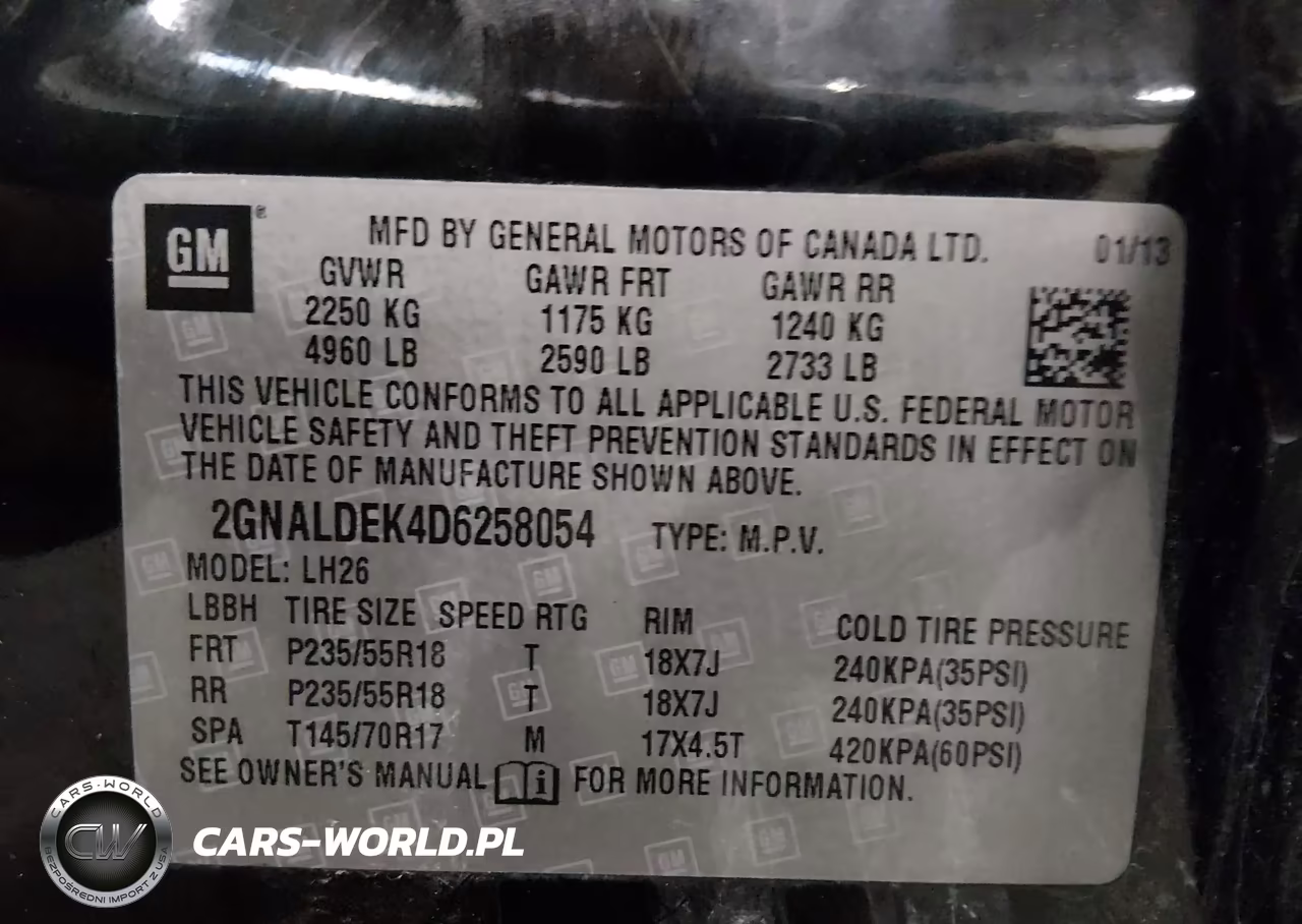 2013 Chevrolet Equinox Lt VIN:2GNALDEK4D6258054 - 9