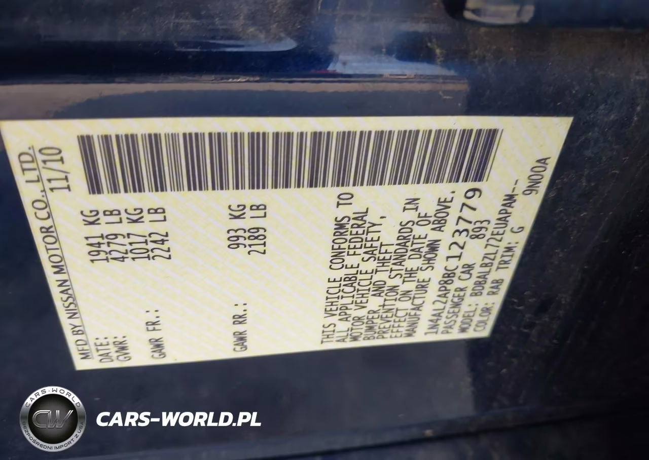 2011 Nissan Altima Base VIN:1N4AL2AP8BC123779 - 9