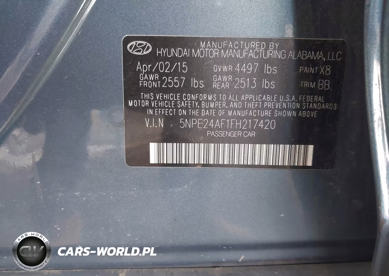 2015 Hyundai Sonata Se VIN:5NPE24AF1FH217420 - 9