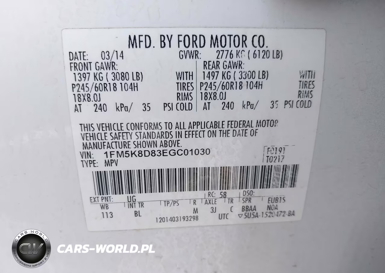 2014 Ford Explorer Xlt VIN:1FM5K8D83EGC01030 - 9