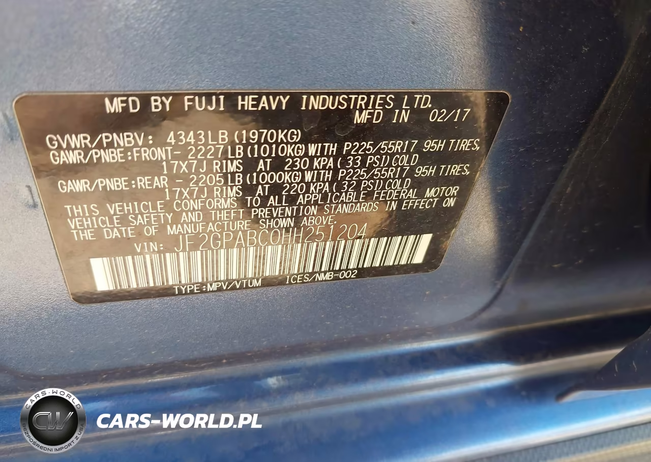 2017 Subaru Crosstrek 2.0I Premium VIN:JF2GPABC0HH251204 - 9