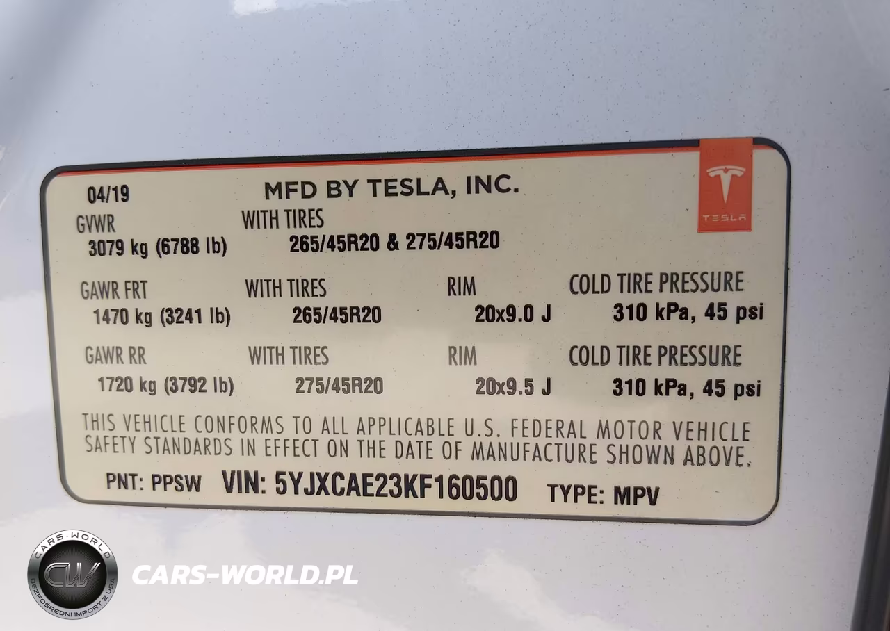 2019 Tesla Model X 100D-75D-Long Range VIN:5YJXCAE23KF160500 - 9