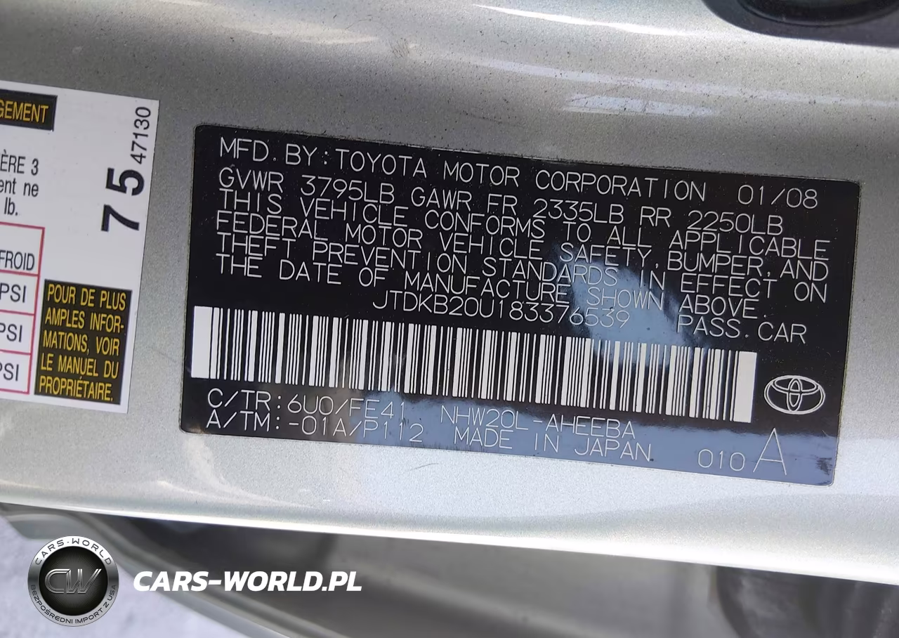2008 Toyota Prius VIN:JTDKB20U183376539 - 9