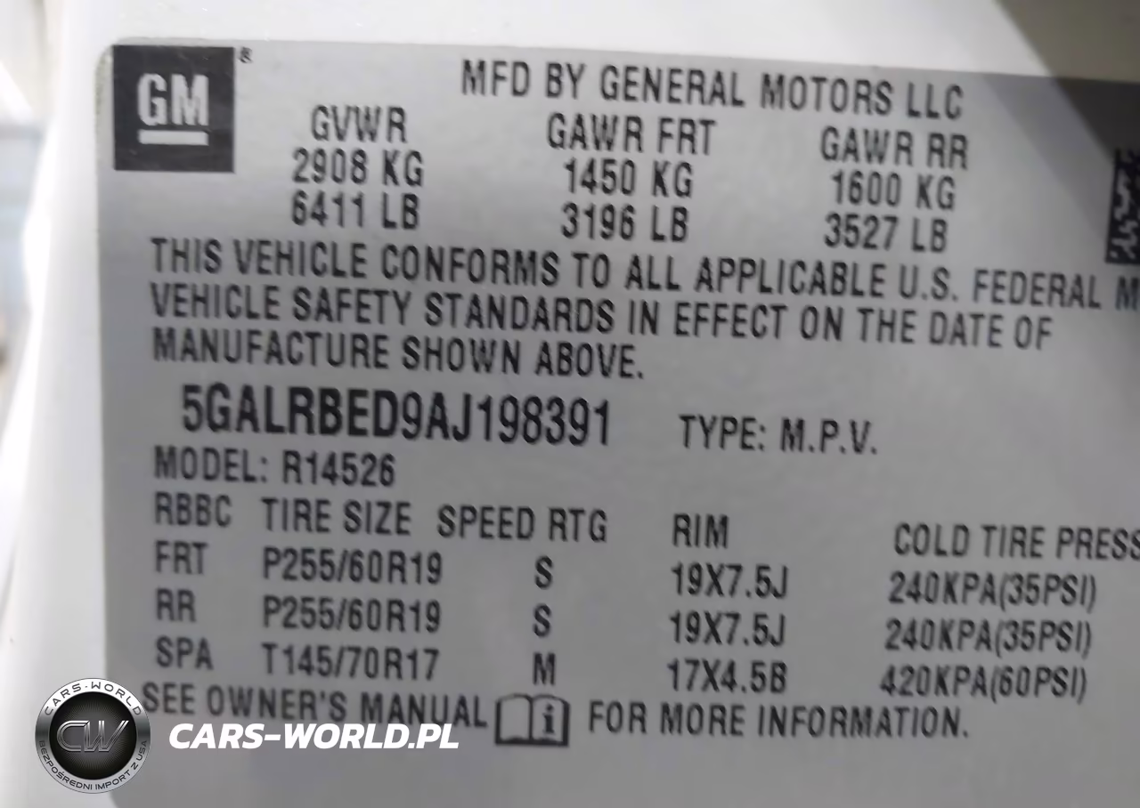 2010 Buick Enclave 1Xl VIN:5GALRBED9AJ198391 - 9