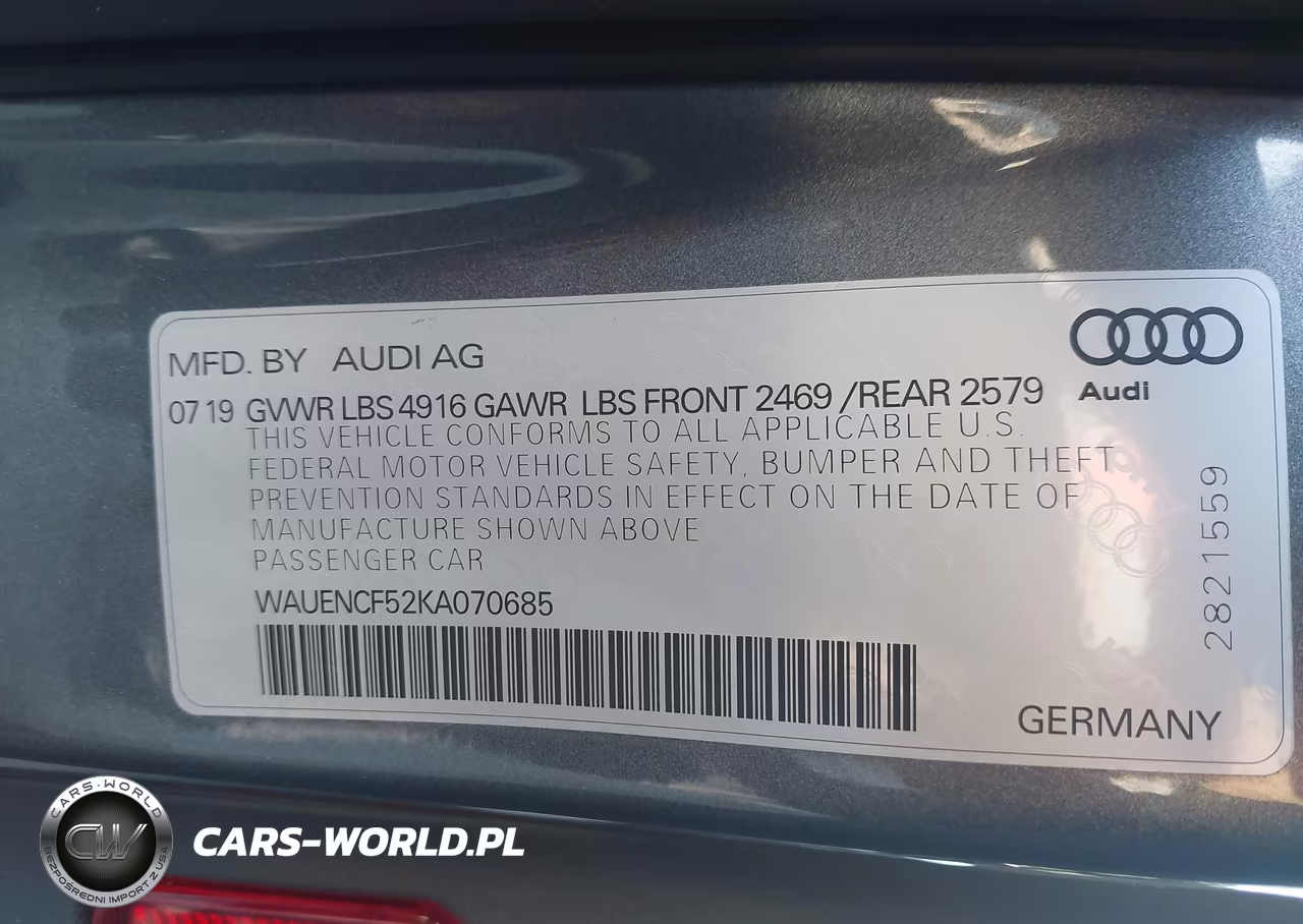 2019 Audi A5 45 Premium VIN:WAUENCF52KA070685 - 9