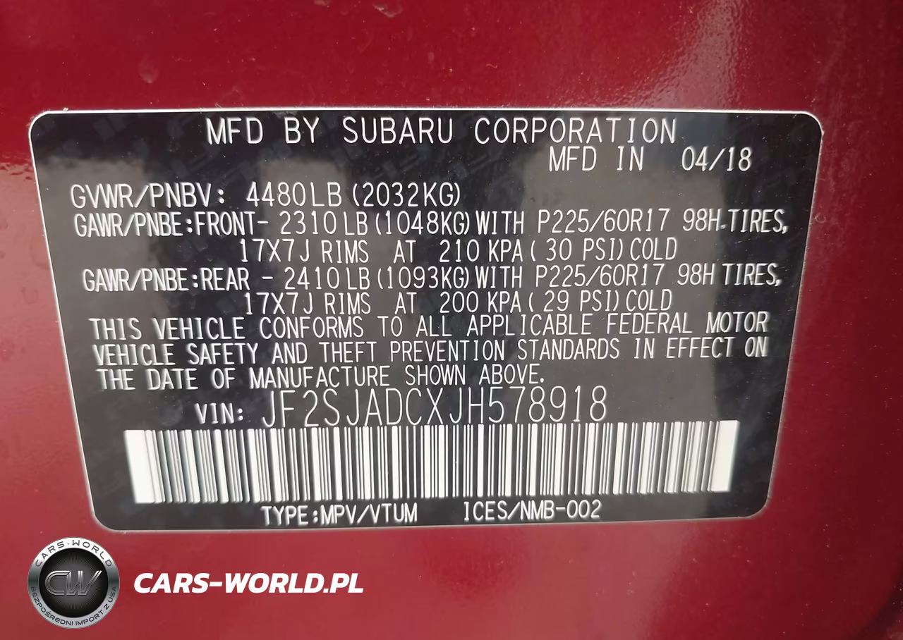 2018 Subaru Forester 2.5I Premium VIN:JF2SJADCXJH578918 - 9