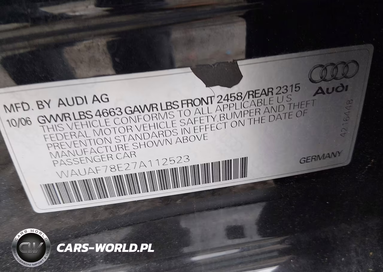 2007 Audi A4 2.0T VIN:WAUAF78E27A112523 - 9