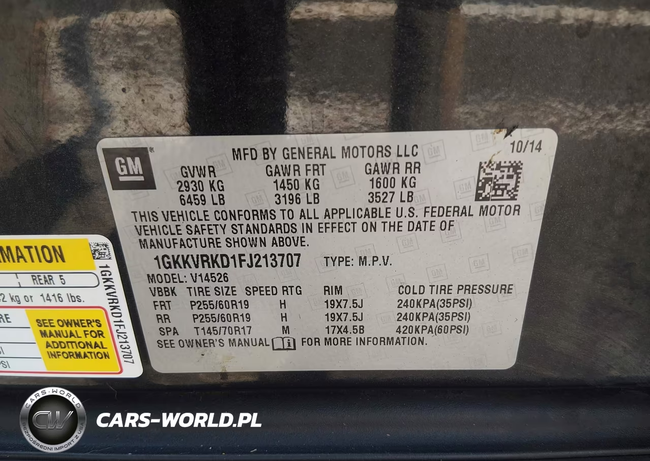 2015 GMC Acadia Slt-1 VIN:1GKKVRKD1FJ213707 - 9