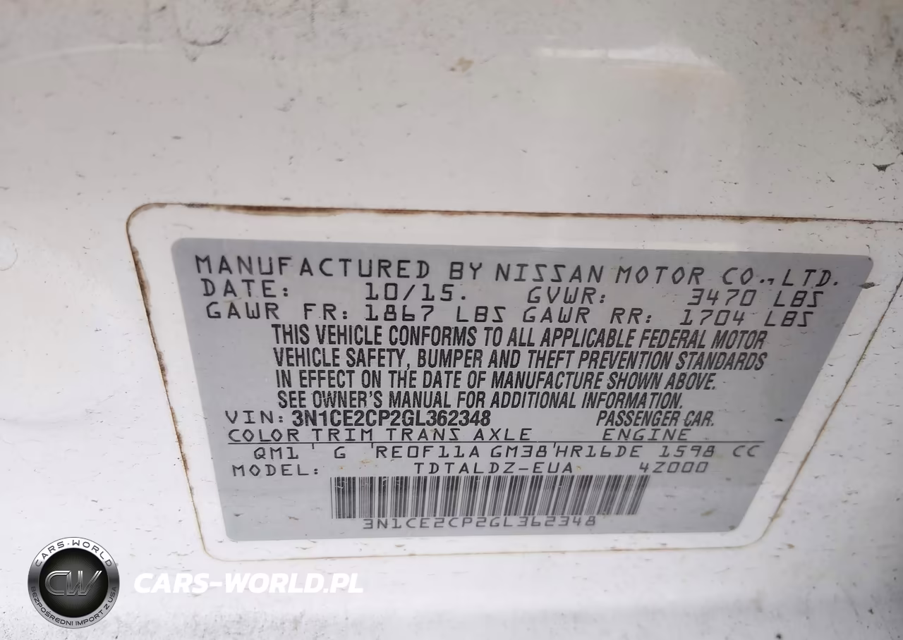 2016 Nissan Versa Note S (Sr)-S Plus-Sl-Sr-Sv VIN:3N1CE2CP2GL362348 - 9