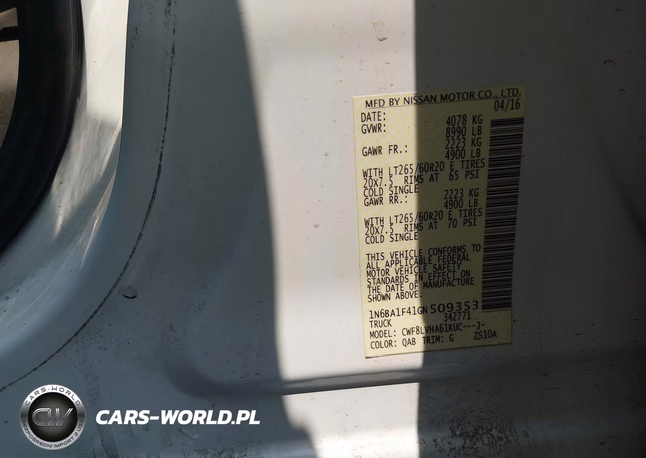 2016 Nissan Titan Xd Sl Diesel VIN:1N6BA1F41GN509353 - 9