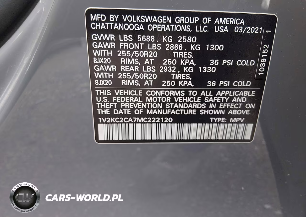 2021 Volkswagen Atlas Cross Sport 2.0T Se W-Technology VIN:1V2KC2CA7MC222120 - 9