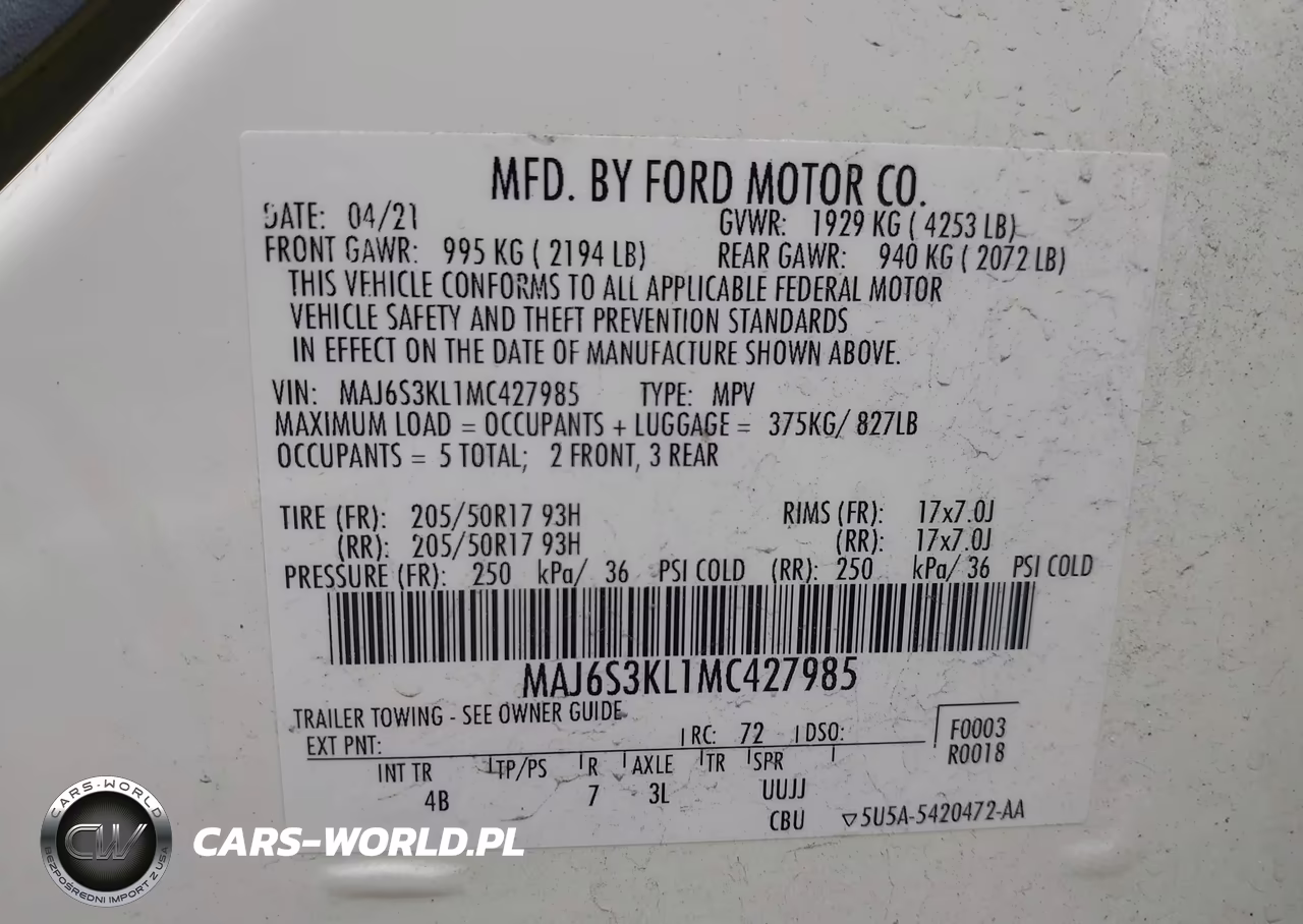 2021 Ford Ecosport Titanium VIN:MAJ6S3KL1MC427985 - 9