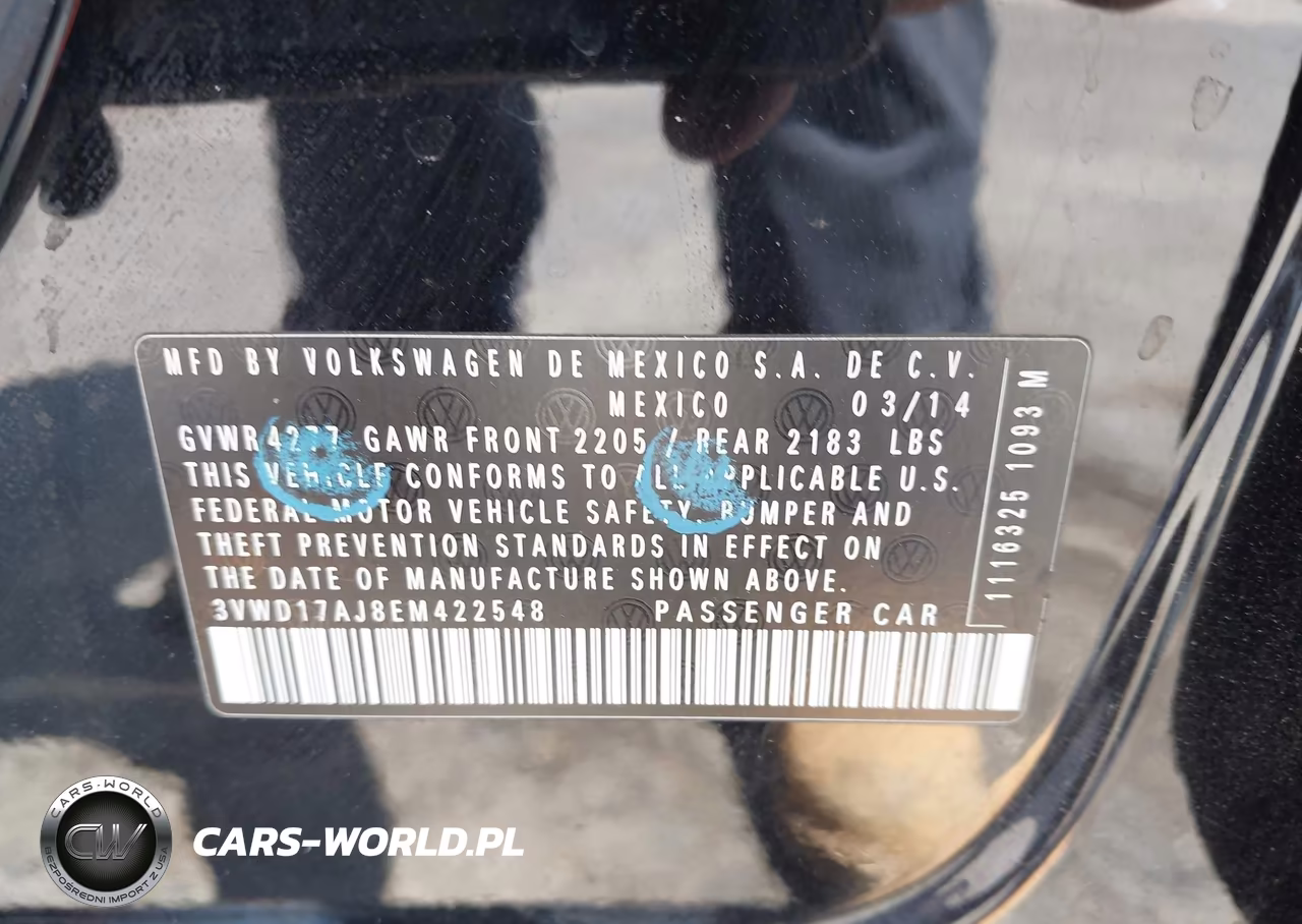2014 Volkswagen Jetta 1.8T Se VIN:3VWD17AJ8EM422548 - 9