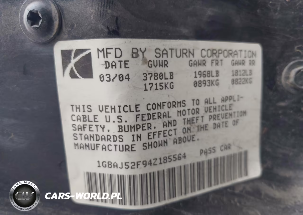 2004 Saturn Ion Ion 2 VIN:1G8AJ52F94Z185564 - 9