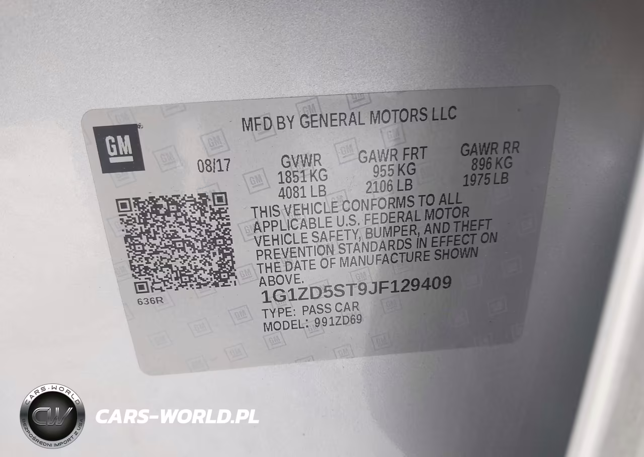 2018 Chevrolet Malibu Lt VIN:1G1ZD5ST9JF129409 - 9