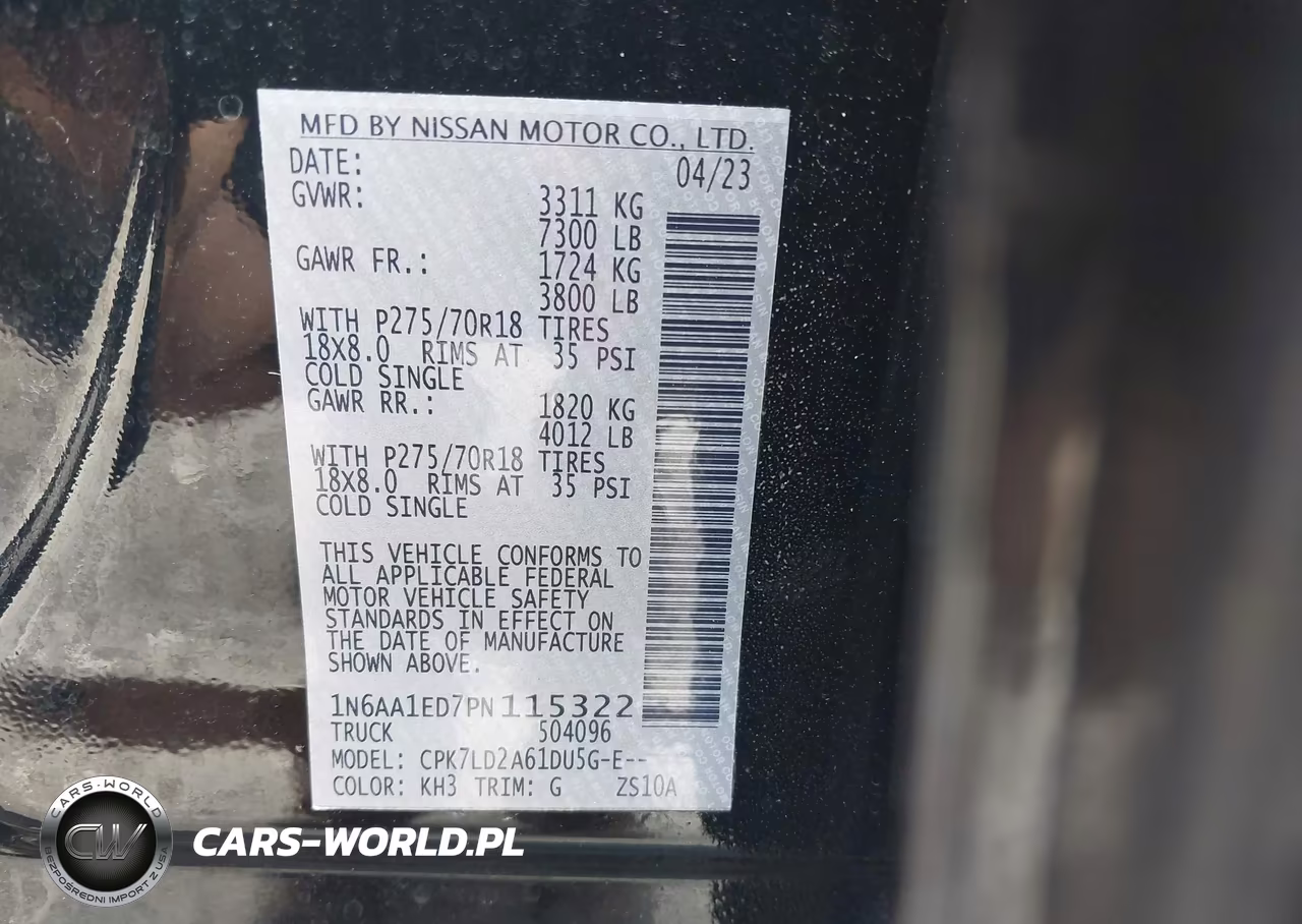2023 Nissan Titan Pro-4X 4X4 VIN:1N6AA1ED7PN115322 - 9