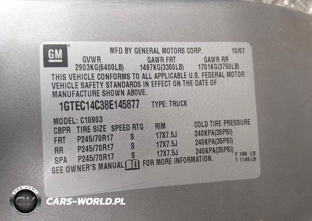 2008 GMC Sierra 1500 Work Truck VIN:1GTEC14C38E145877 - 9