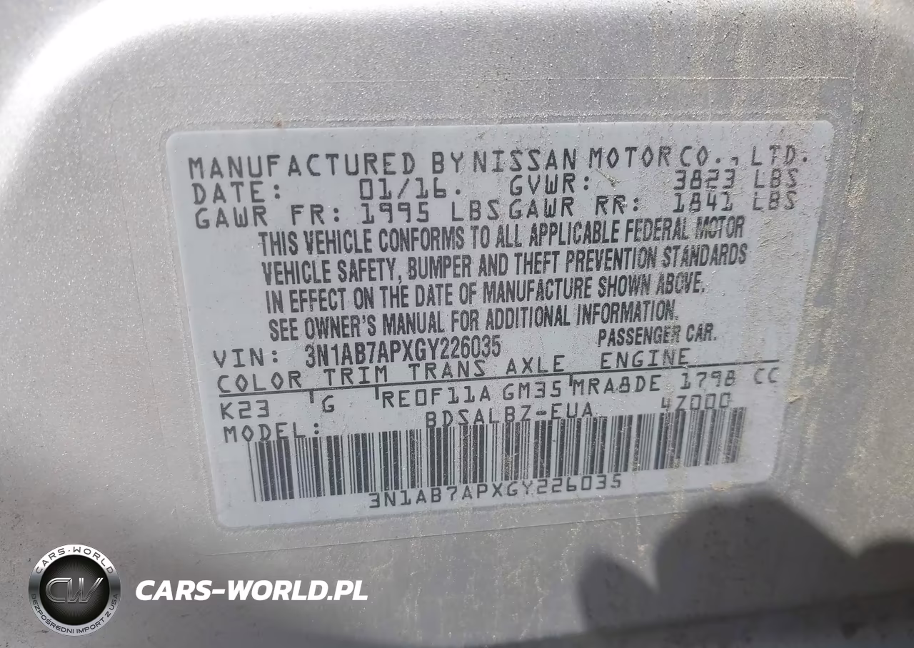 2016 Nissan Sentra S VIN:3N1AB7APXGY226035 - 9