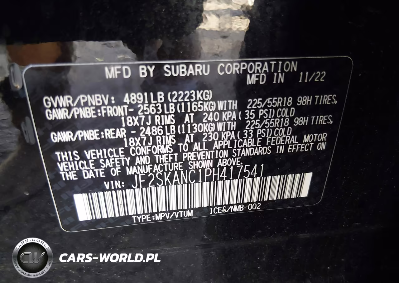 2023 Subaru Forester Limited VIN:JF2SKANC1PH417541 - 9