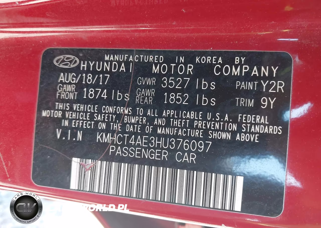 2017 Hyundai Accent Se VIN:KMHCT4AE3HU376097 - 9