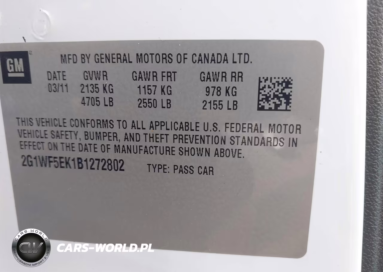 2011 Chevrolet Impala Ls VIN:2G1WF5EK1B1272802 - 9