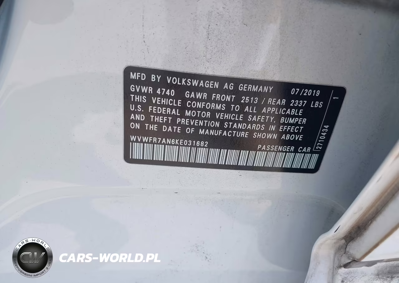 2019 Volkswagen Arteon 2.0T Se R-Line VIN:WVWFR7AN6KE031682 - 9