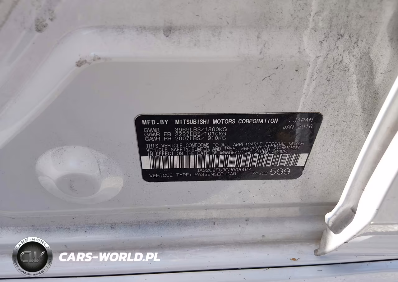 2016 Mitsubishi Lancer Es VIN:JA32U2FU3GU008467 - 9