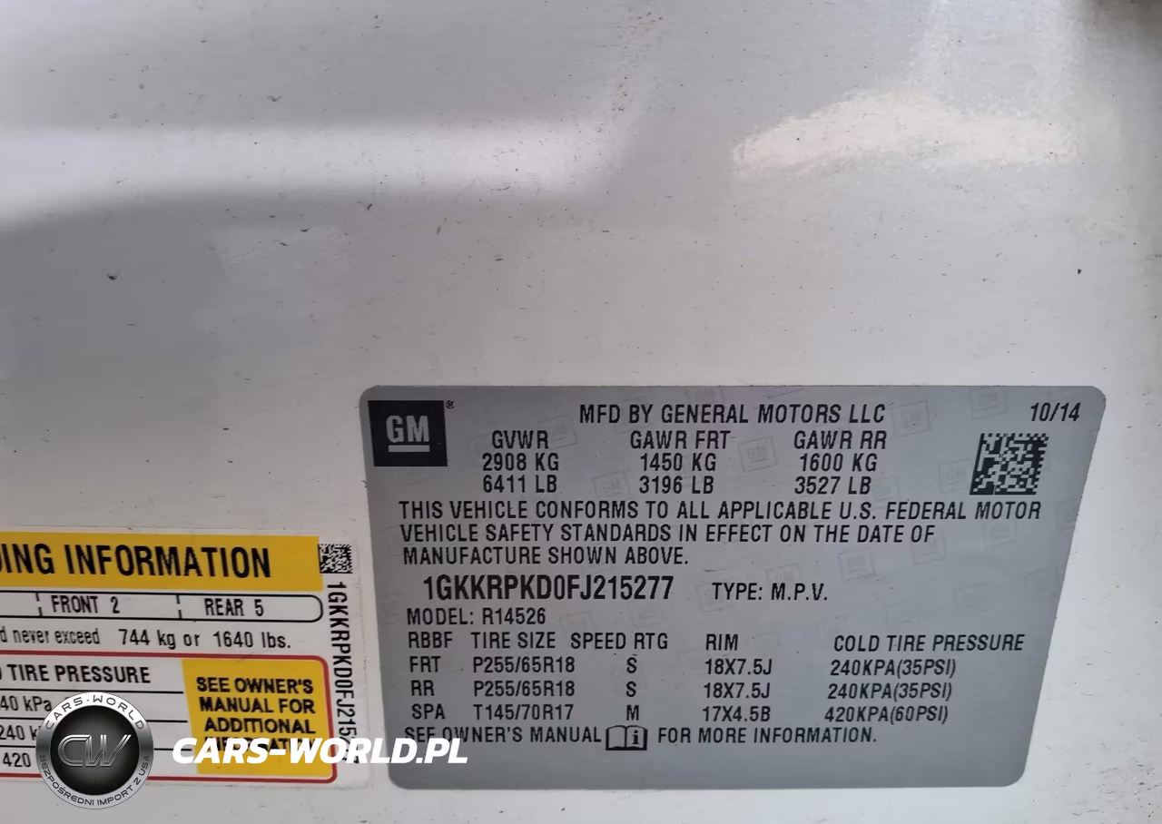 2015 GMC Acadia Sle-2 VIN:1GKKRPKD0FJ215277 - 9