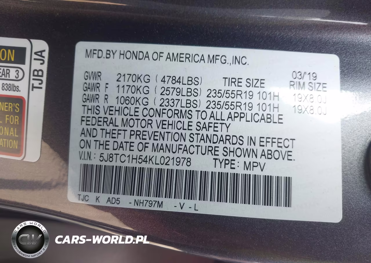2019 Acura Rdx Technology Package VIN:5J8TC1H54KL021978 - 9
