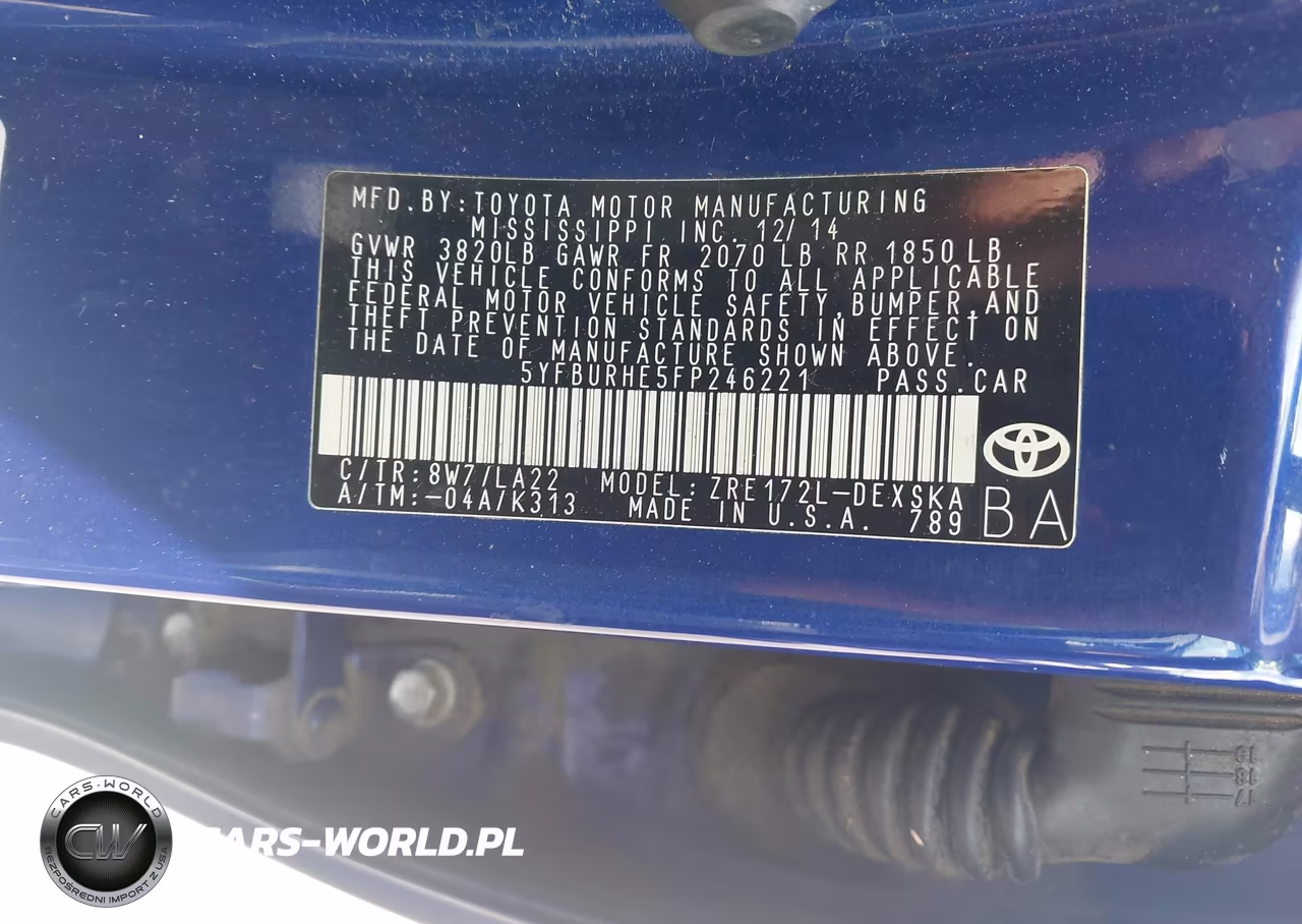 2015 Toyota Corolla S Premium VIN:5YFBURHE5FP246221 - 9