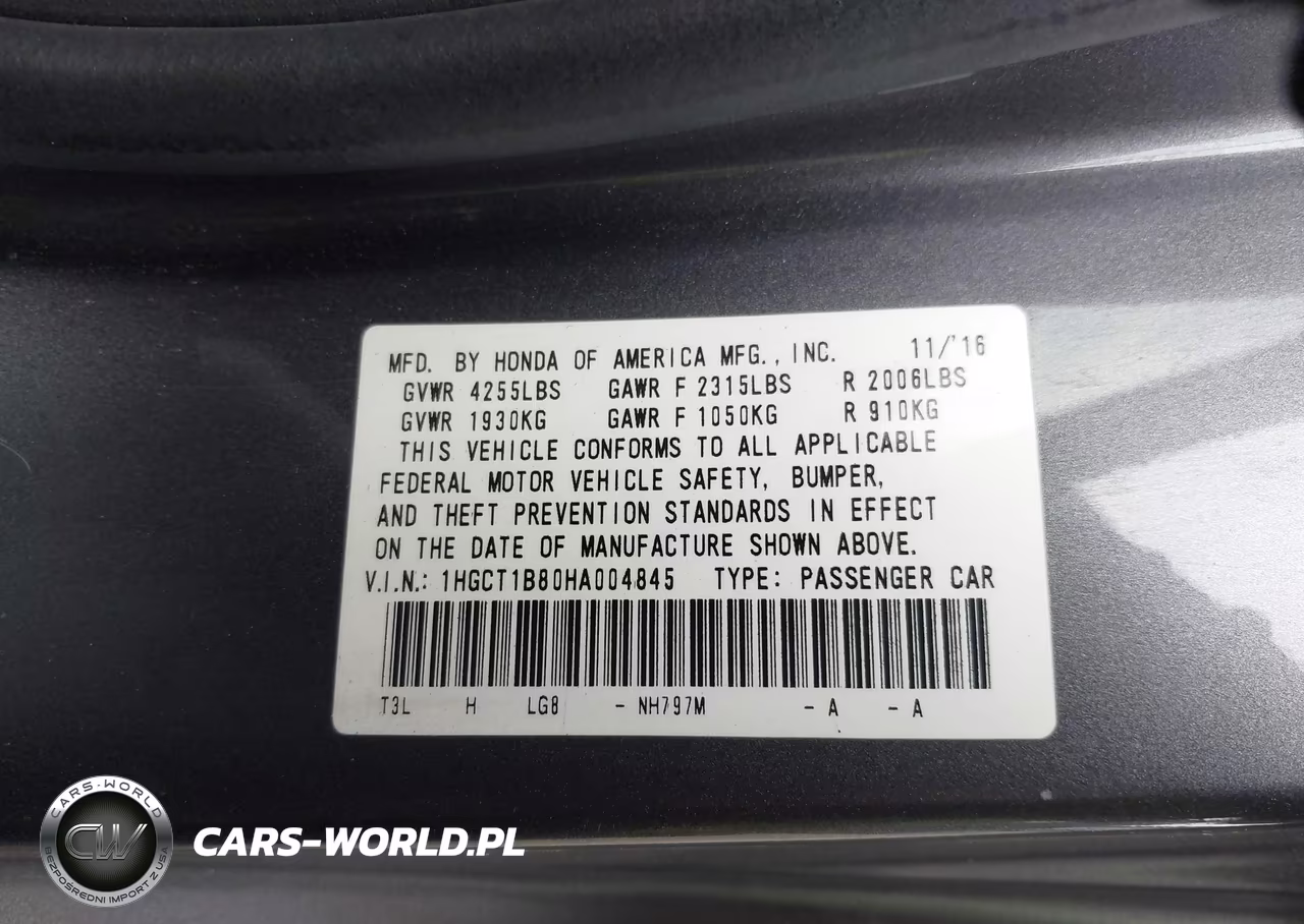 2017 Honda Accord Ex-L VIN:1HGCT1B80HA004845 - 9