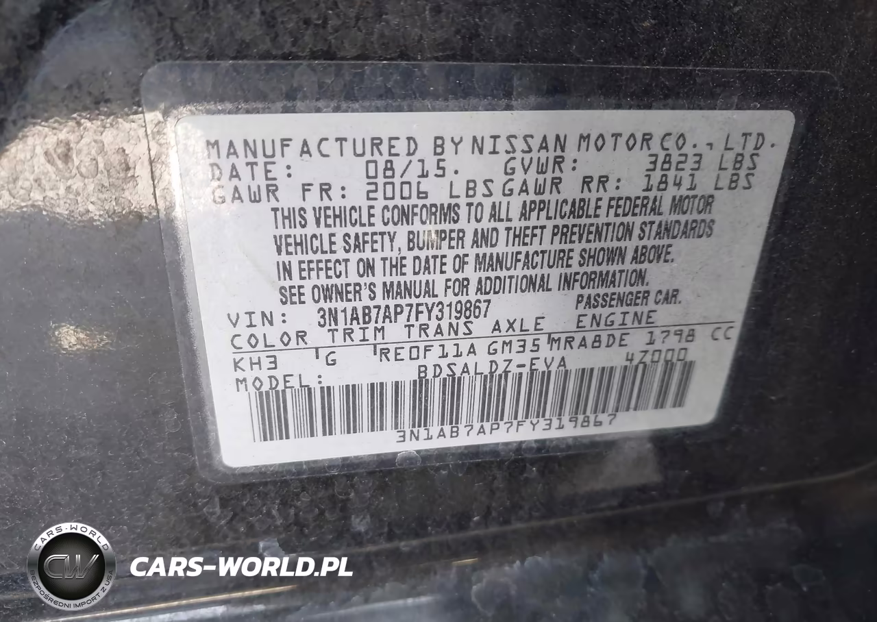 2015 Nissan Sentra Sv VIN:3N1AB7AP7FY319867 - 9