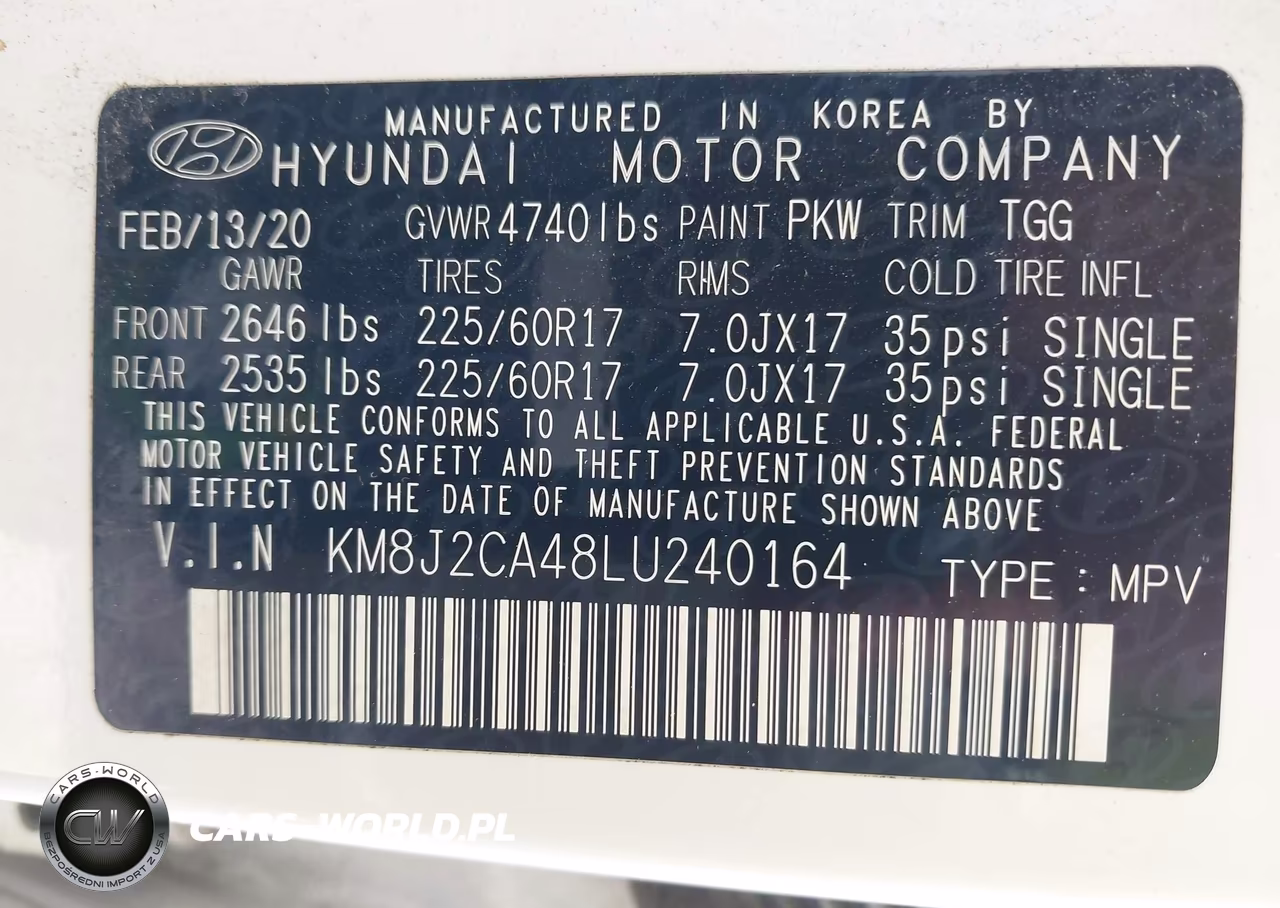 2020 Hyundai Tucson Se VIN:KM8J2CA48LU240164 - 9