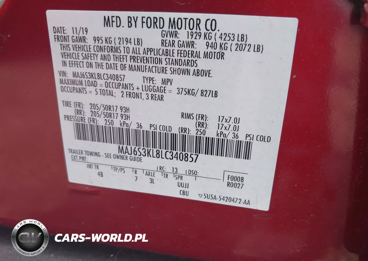 2020 Ford Ecosport Titanium VIN:MAJ6S3KL8LC340857 - 9