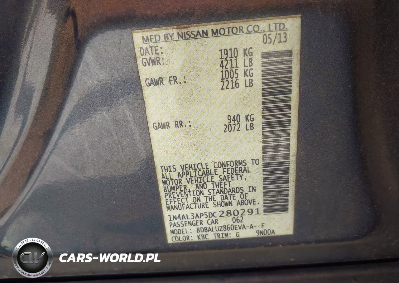 2013 Nissan Altima 2.5 Sv VIN:1N4AL3AP5DC280291 - 9