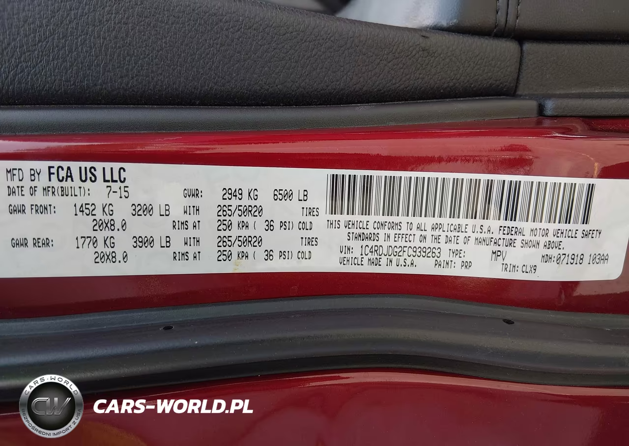2015 Dodge Durango Limited VIN:1C4RDJDG2FC939263 - 9