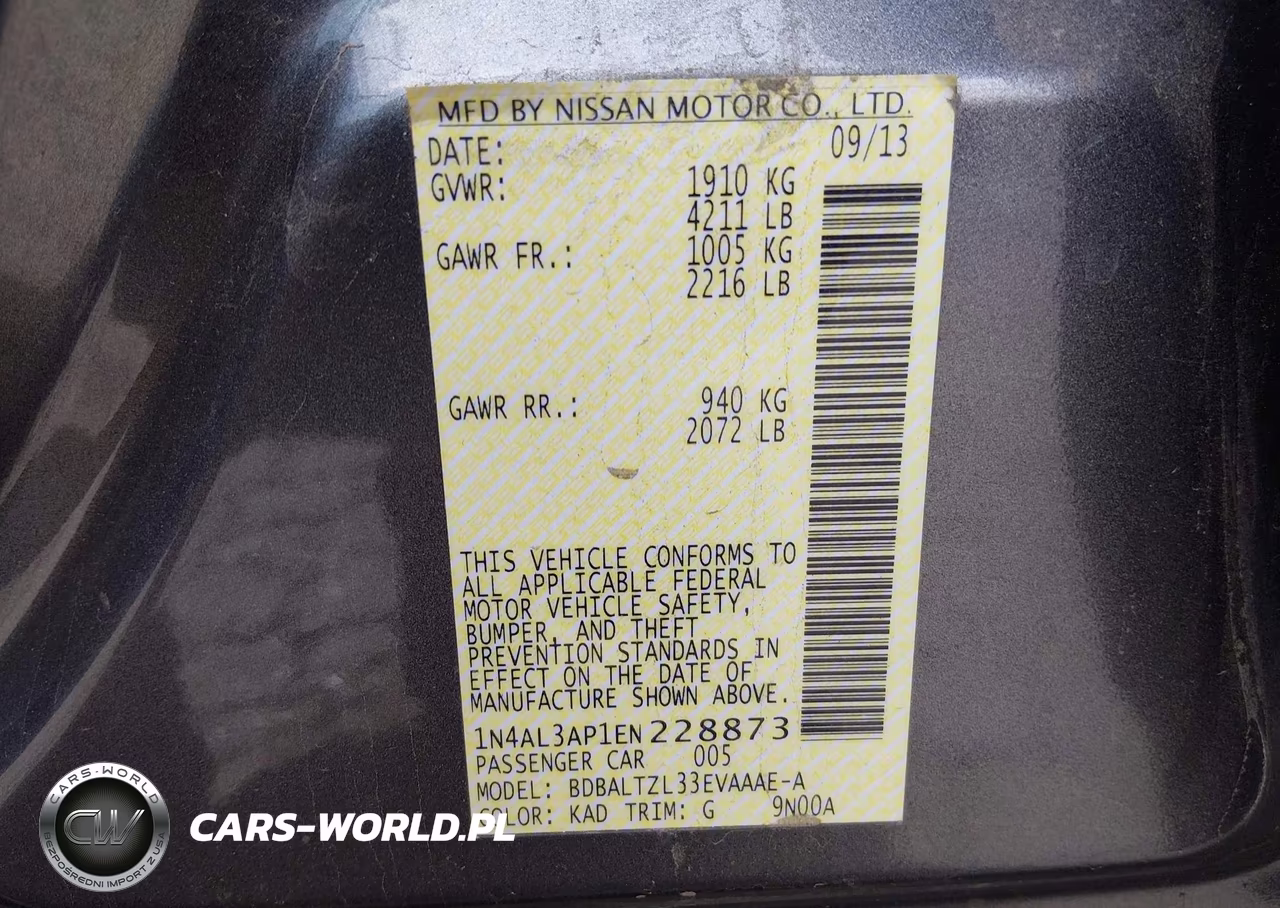 2014 Nissan Altima 2.5 Sv VIN:1N4AL3AP1EN228873 - 9