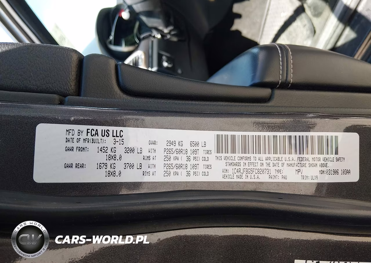 2015 Jeep Grand Cherokee Limited VIN:1C4RJFBG5FC820731 - 9