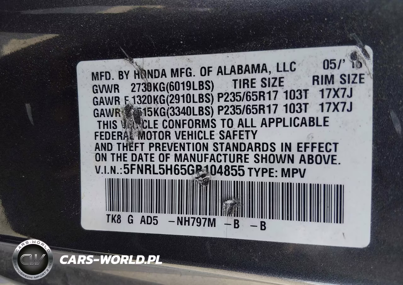 2016 Honda Odyssey Ex-L VIN:5FNRL5H65GB104855 - 17