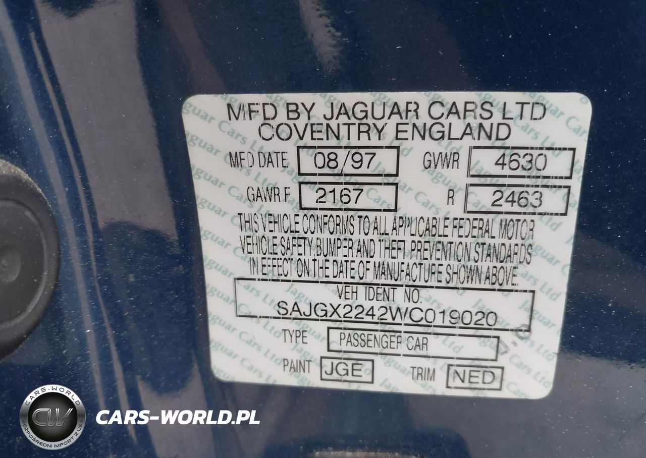 1998 Jaguar Xk8 VIN:SAJGX2242WC019020 - 9