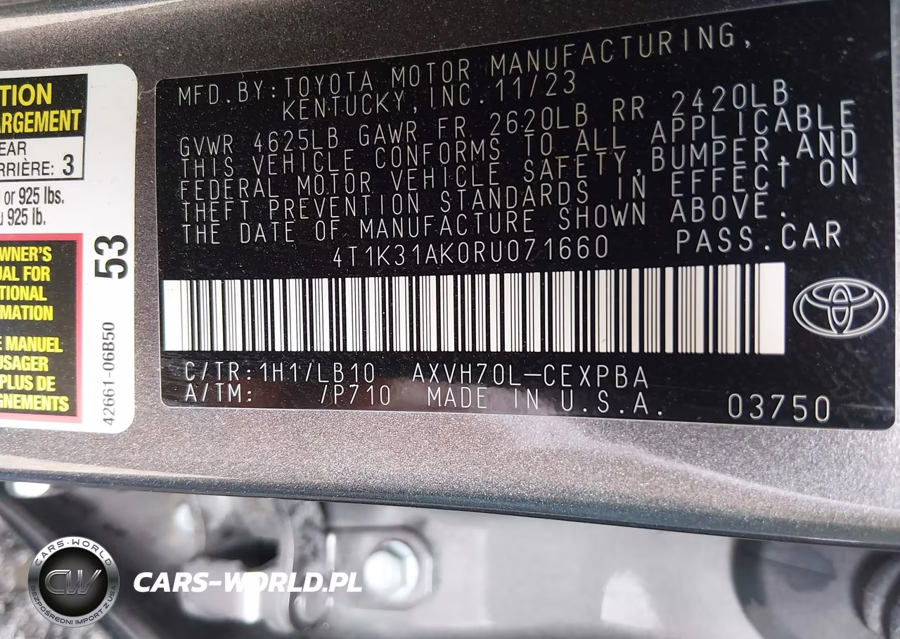 2024 Toyota Camry Hybrid Xse VIN:4T1K31AK0RU071660 - 9