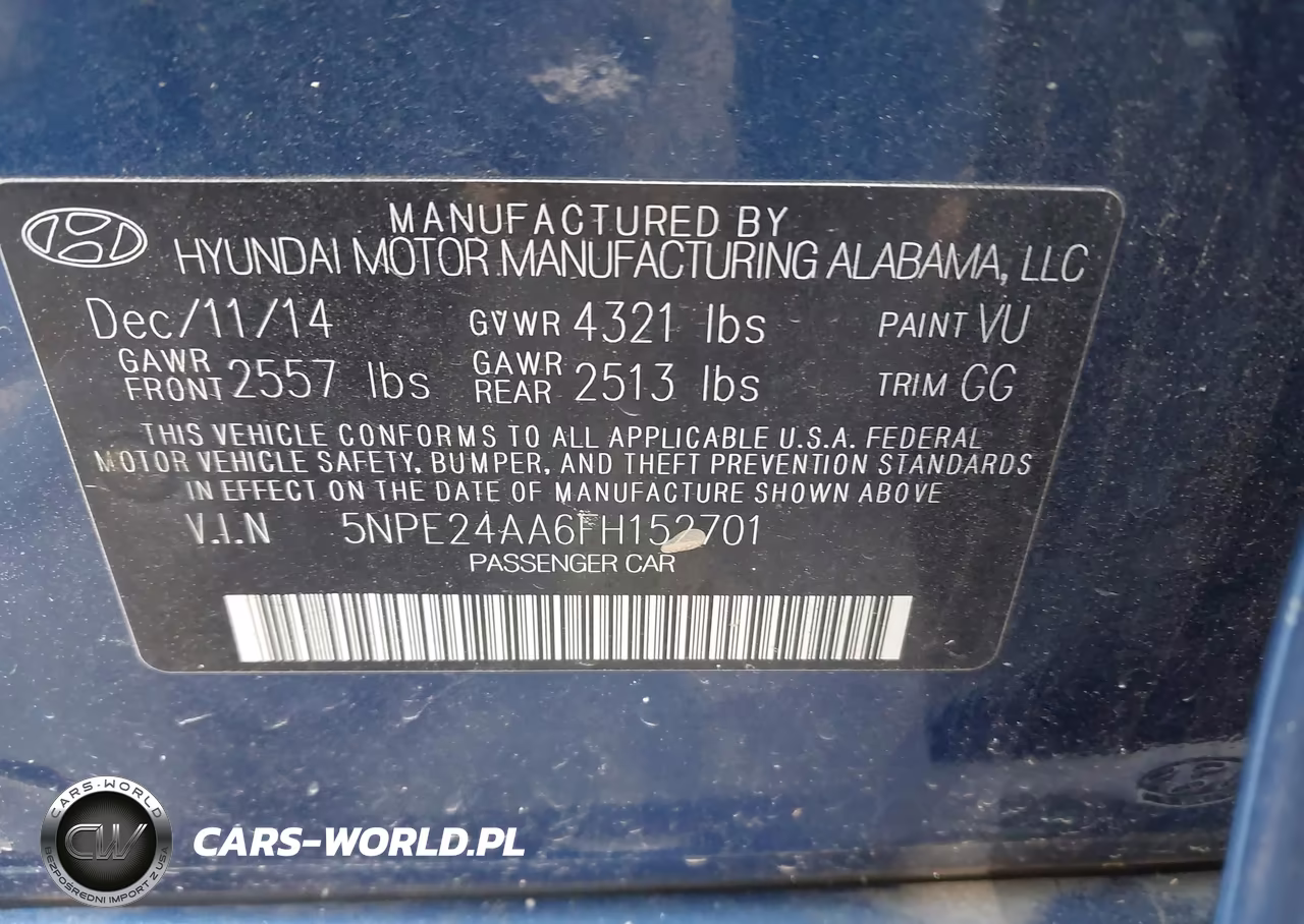 2015 Hyundai Sonata Eco VIN:5NPE24AA6FH152701 - 9
